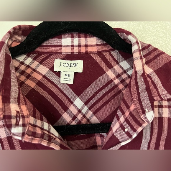 Women’s J. Crew flannel, burgundy, pink, xs - Picture 3 of 4